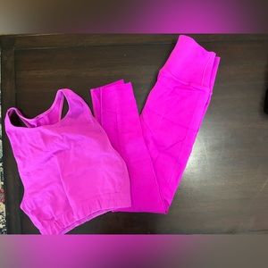 Fabletics hot pink matching set size medium